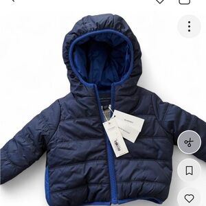 Janie and Jack Midnight Blue Hooded Puffer Coat